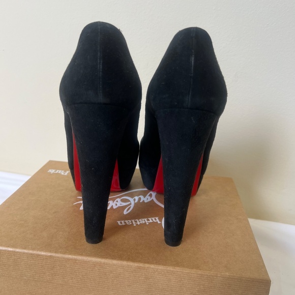 Christian Louboutin Black Peep Toe Heels - Picture 5 of 11